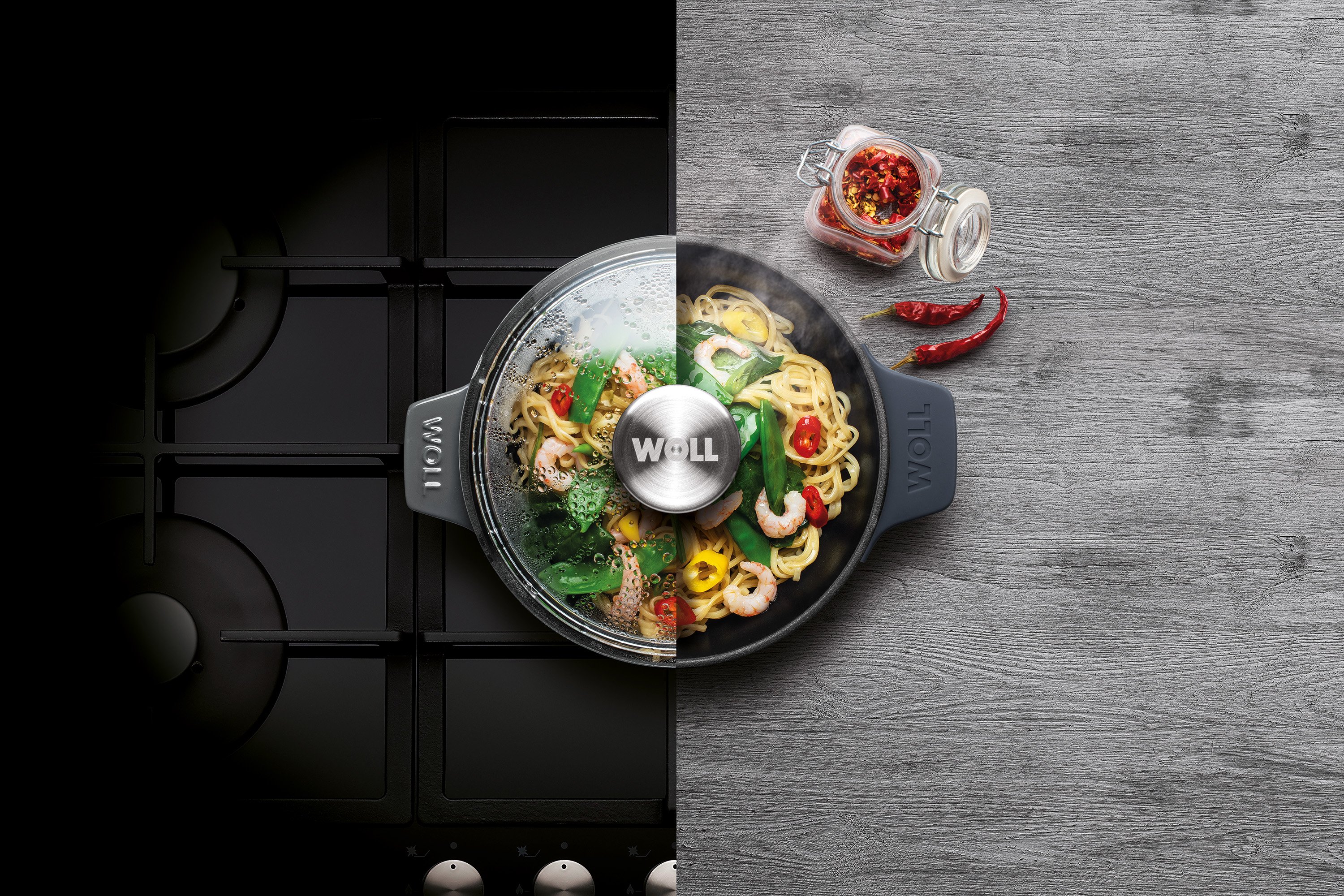 Iron Servierpfanne mit Glasdeckel - Farbe: Cobalt Blue | Größe: 20  